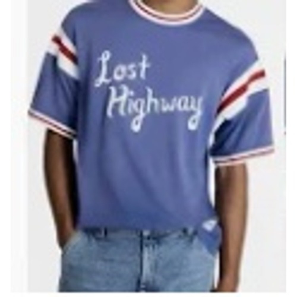 Kacey Musgraves x Lee Lost Highway Ringer T-Shirt Blue NWT Men's Large
